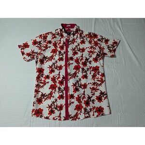 Above Man Men's Floral Short Sleeve (Large) Button Up Shirt